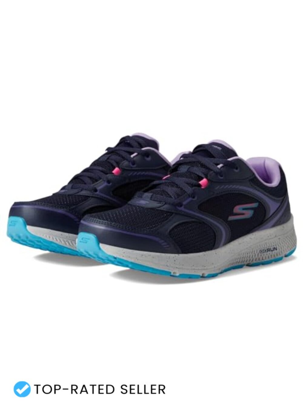 Skechers Go Run Consistent Lightweight Leather Mesh Running Sneakers